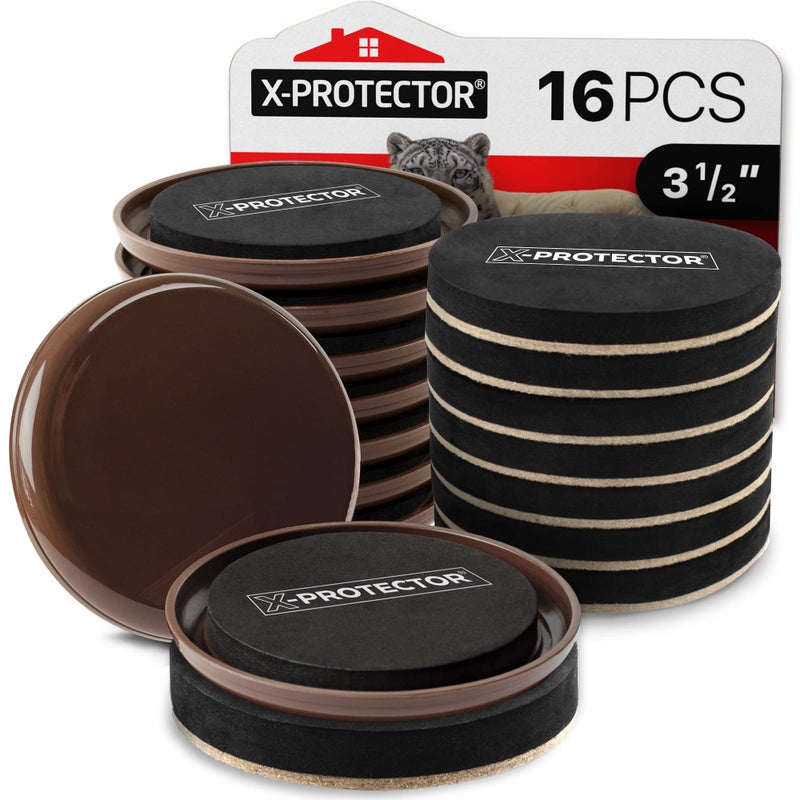 X-Protector Furniture Sliders X-PROTECTOR 16 PCS â€“ Furniture Sliders Hardwood Floors & Felt Furniture Movers â€“ Moving Pads All Floor Types! Heavy Duty Reusable Sliders for Moving Furniture Easily & Safely! - Image 1